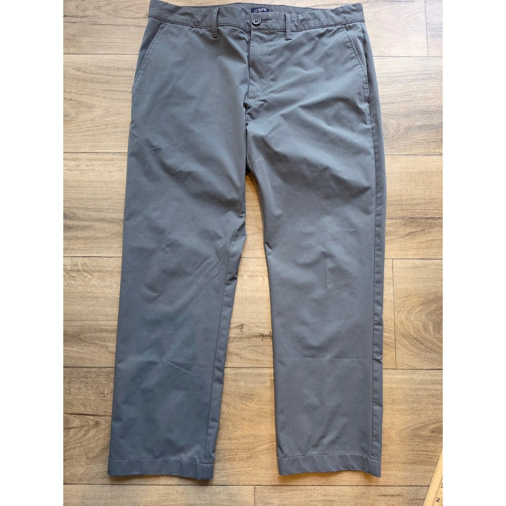J. Crew Flex Chino Pants Mens 32x30 Gray Straight Leg Stretch Easy Care Office